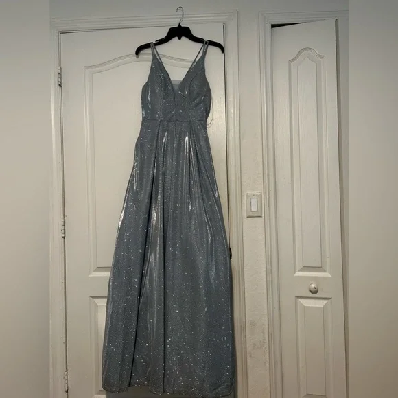 blue wedding dress indian Blue Georgette Indian Bridal Reception Gowns for Wedding